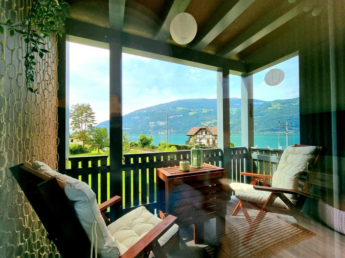 Strandhuesli Directly On Lake Thun Darligen Luaran gambar